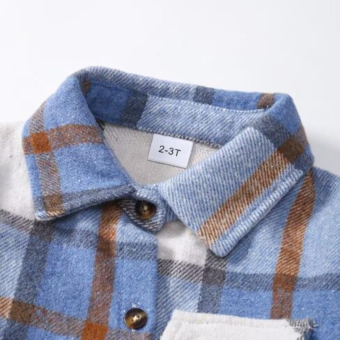 Baby Toddler Boy Clothes Kids Red Plaid Shirt Ripped Holes Jeans Fall Winter Outfit Set 1-5T in Kuwait
