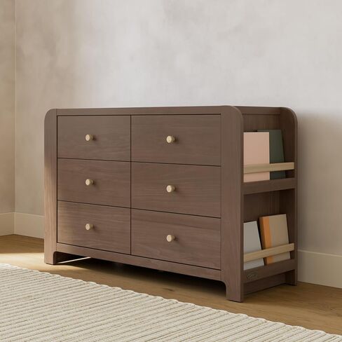 Graco Read-with-Me 3 Drawer Chest with Bookshelves and Removable Changing Topper (Olive with Driftwood) - GREENGUARD Gold Certified, Nursery & Kids' Bedroom Wood Chest with Spacious Storage in Saudi Arabia
