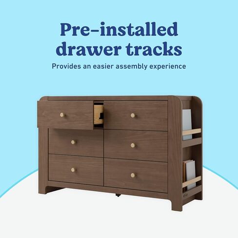 Graco Read-with-Me 3 Drawer Chest with Bookshelves and Removable Changing Topper (Olive with Driftwood) - GREENGUARD Gold Certified, Nursery & Kids' Bedroom Wood Chest with Spacious Storage in Saudi Arabia