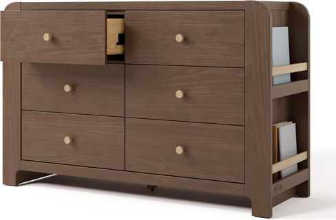 Graco Read-with-Me 3 Drawer Chest with Bookshelves and Removable Changing Topper (Olive with Driftwood) - GREENGUARD Gold Certified, Nursery & Kids' Bedroom Wood Chest with Spacious Storage in Saudi Arabia