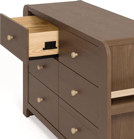 Graco Read-with-Me 3 Drawer Chest with Bookshelves and Removable Changing Topper (Olive with Driftwood) - GREENGUARD Gold Certified, Nursery & Kids' Bedroom Wood Chest with Spacious Storage in Saudi Arabia