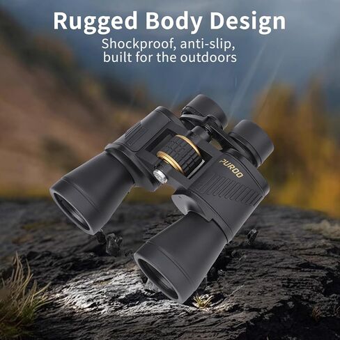 PUROO 10x50 Binoculars for Adults high Powered — Full-Size HD Optics, Large Objective Lens, Wide Field of View, Low-Light Performance — Rugged Outdoor Hunting Essentials for Bird Watching & Hunting in Saudi Arabia