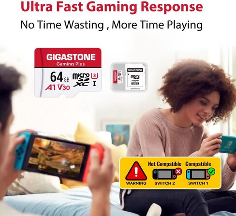 【Switch 2】 GIGASTONE 1TB microSD Express, MicroSDXC Express Memory Card SD 7.1 Speed up to R/W 800/650MB/s Compatible with Nintendo-Switch 2, Professional Camera, A1 V30 U3, with SD Adapter in Saudi Arabia