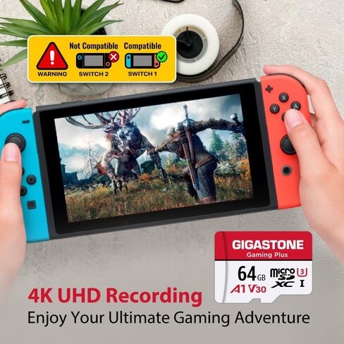 【Switch 2】 GIGASTONE 1TB microSD Express, MicroSDXC Express Memory Card SD 7.1 Speed up to R/W 800/650MB/s Compatible with Nintendo-Switch 2, Professional Camera, A1 V30 U3, with SD Adapter in Saudi Arabia