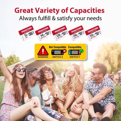 【Switch 2】 GIGASTONE 1TB microSD Express, MicroSDXC Express Memory Card SD 7.1 Speed up to R/W 800/650MB/s Compatible with Nintendo-Switch 2, Professional Camera, A1 V30 U3, with SD Adapter in Saudi Arabia