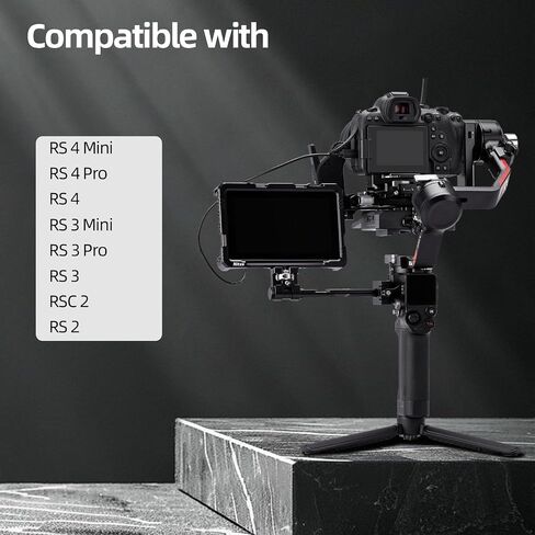 حامل شاشة Nitze Gimbal لـ DJI RS 4 Mini/RS 4 Pro/RS 4 / RS 3 Mini/RS 3 Pro/RS 3/ RSC 2/ RS 2، مع مشبك الناتو وحامل شاشة ميداني قابل للدوران 360 درجة، حمولة 3 كجم/6.6 رطل - N28-S1 in Saudi Arabia