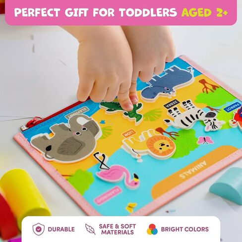 لوحة مشغولة من Clever Fox Montessori للأطفال الصغار - أكثر من 20 نشاطًا تعليميًا كتاب أطفال - ألعاب حسية دقيقة للأطفال بعمر 2 و3 سنوات - لوحة تعليمية حسية للسفر والطائرة والهدايا (أزرق) in Saudi Arabia