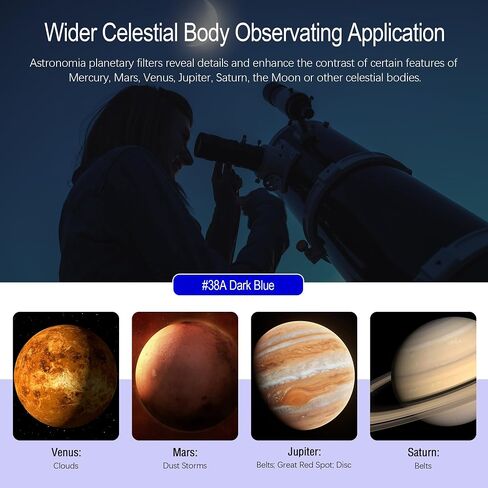 Astromania 2" Color/Planetary Filter for Telescope - #38A Dark Blue - Bundle with - 2" #21 Orange&ND96-0.9 Moon Filter in Saudi Arabia