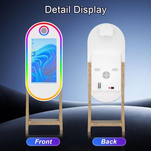 55" Mirror Photo Booth with 32" Touchscreen, APP Control & Instant Printing, DSLR Photo Booth Includes RGB Fill Light & Flight Case for Wedding Parties Events (Photo Booth + Printer) in Saudi Arabia