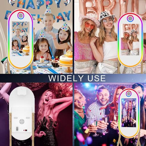 55" Mirror Photo Booth with 32" Touchscreen, APP Control & Instant Printing, DSLR Photo Booth Includes RGB Fill Light & Flight Case for Wedding Parties Events (Photo Booth + Printer) in Saudi Arabia