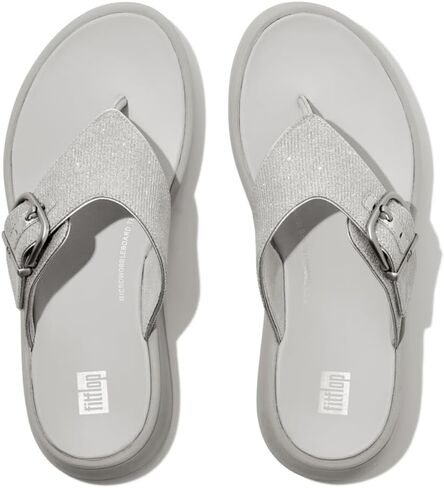 صندل نسائي من FitFlop مزود بإبزيم F-Mode Shimmerlux ذو شكل مسطح عند أصابع القدم in Kuwait