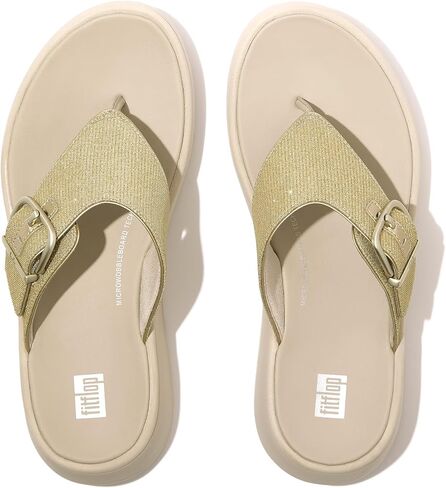 صندل نسائي من FitFlop مزود بإبزيم F-Mode Shimmerlux ذو شكل مسطح عند أصابع القدم in Kuwait