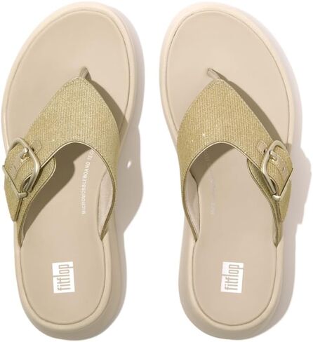 صندل نسائي من FitFlop مزود بإبزيم F-Mode Shimmerlux ذو شكل مسطح عند أصابع القدم in Kuwait
