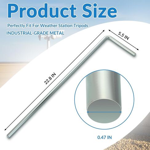 Zonon 3 Pcs 22.8" Weather Station Mounting Pole Stake Kit for Weather Station Mounting Tripods Solid, Galvanized Steel in Saudi Arabia
