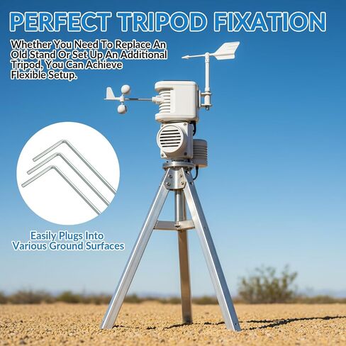 Zonon 3 Pcs 22.8" Weather Station Mounting Pole Stake Kit for Weather Station Mounting Tripods Solid, Galvanized Steel in Saudi Arabia