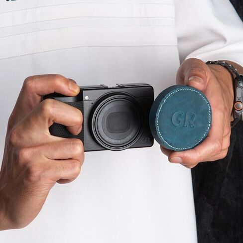 Genuine leather lens cover protective case dust and scratch resistant for Ricoh GR III (Black) in Saudi Arabia