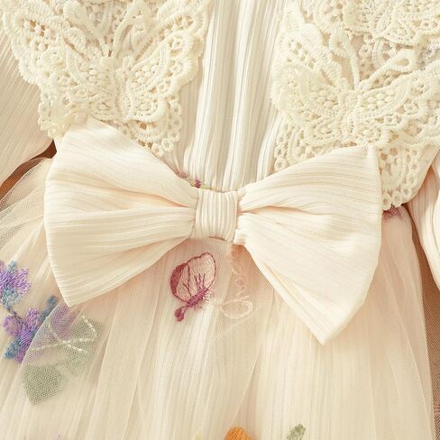 ​Baby Girl One-Piece Boutique Romper with Attached Floral Tulle Skirt and Lace Bow Headband​ in Saudi Arabia