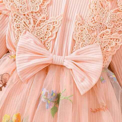 ​Baby Girl One-Piece Boutique Romper with Attached Floral Tulle Skirt and Lace Bow Headband​ in Kuwait