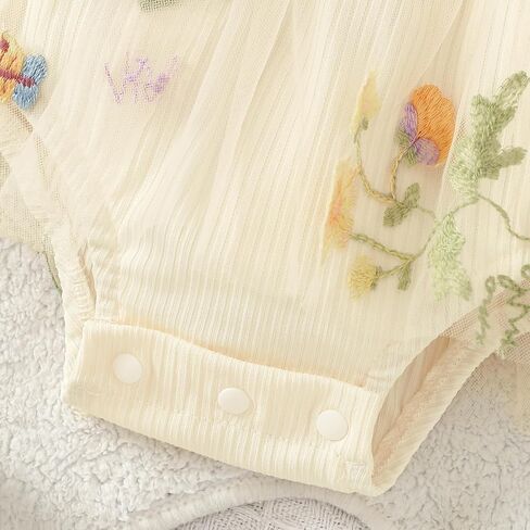 ​Baby Girl One-Piece Boutique Romper with Attached Floral Tulle Skirt and Lace Bow Headband​ in Saudi Arabia