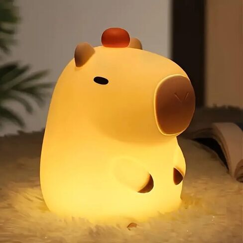 Night Light,Cute Tangerine LED Squishy Novelty Animal Night Lamp,Dimmable Soft Silicone Nursery Nightlight for Kids, Rechargeable Bedroom Touch Lamp, Dorm Decor, Baby Boys Girls Gift (Pear) in Saudi Arabia