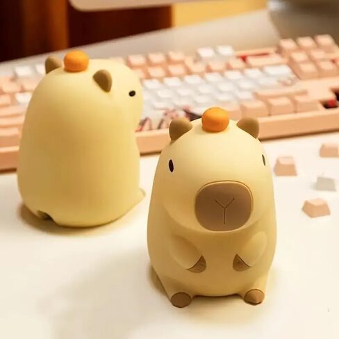 Night Light,Cute Tangerine LED Squishy Novelty Animal Night Lamp,Dimmable Soft Silicone Nursery Nightlight for Kids, Rechargeable Bedroom Touch Lamp, Dorm Decor, Baby Boys Girls Gift (Pear) in Saudi Arabia