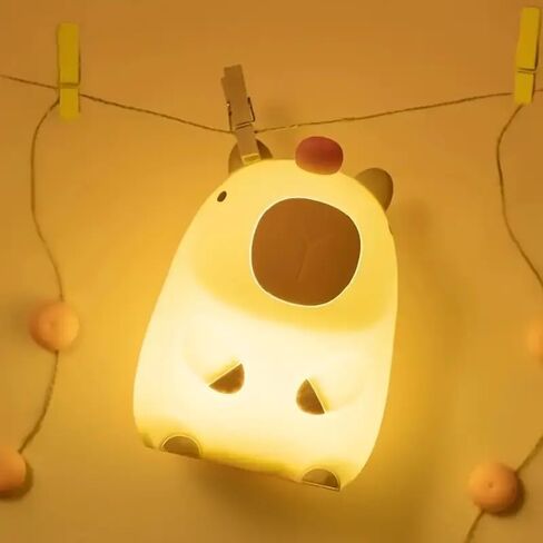 Night Light,Cute Tangerine LED Squishy Novelty Animal Night Lamp,Dimmable Soft Silicone Nursery Nightlight for Kids, Rechargeable Bedroom Touch Lamp, Dorm Decor, Baby Boys Girls Gift (Pear) in Saudi Arabia