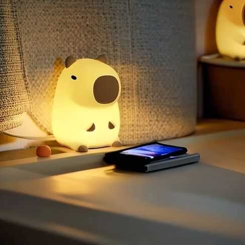 Night Light,Cute Tangerine LED Squishy Novelty Animal Night Lamp,Dimmable Soft Silicone Nursery Nightlight for Kids, Rechargeable Bedroom Touch Lamp, Dorm Decor, Baby Boys Girls Gift (Pear) in Saudi Arabia