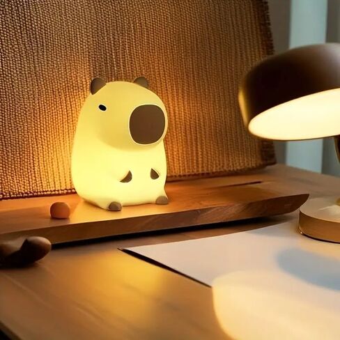Night Light,Cute Tangerine LED Squishy Novelty Animal Night Lamp,Dimmable Soft Silicone Nursery Nightlight for Kids, Rechargeable Bedroom Touch Lamp, Dorm Decor, Baby Boys Girls Gift (Pear) in Saudi Arabia