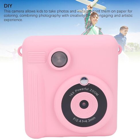 كاميرا Ciciglow Kids للطباعة الفورية، كاميرا طباعة صور فورية بعدسة مزدوجة بدقة 1080 بكسل عالية الدقة مع بطارية 1200 مللي أمبير في الساعة للمتعة والإبداع في الهواء الطلق in Kuwait