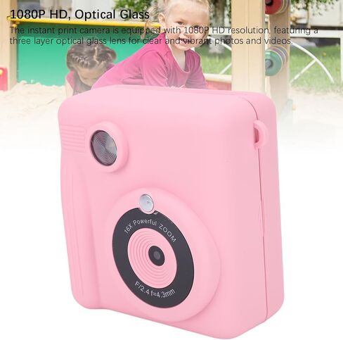 كاميرا Ciciglow Kids للطباعة الفورية، كاميرا طباعة صور فورية بعدسة مزدوجة بدقة 1080 بكسل عالية الدقة مع بطارية 1200 مللي أمبير في الساعة للمتعة والإبداع في الهواء الطلق in Kuwait
