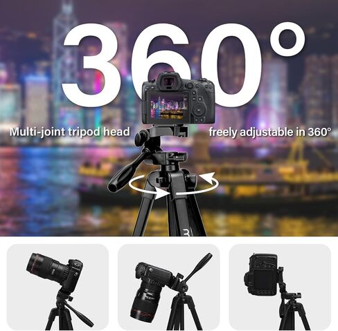 MOSISO 58 inch Camera Phone Tripod Stand with Tablet Phone Mount&Camera Sling Bag, DSLR/SLR/Mirrorless Tactical Camera Crossbody Bag Case Photography Slingpack with Tripod Holder, Black in Saudi Arabia