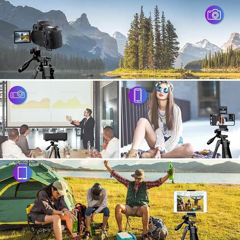 MOSISO 58 inch Camera Phone Tripod Stand with Tablet Phone Mount&Camera Sling Bag, DSLR/SLR/Mirrorless Tactical Camera Crossbody Bag Case Photography Slingpack with Tripod Holder, Black in Saudi Arabia