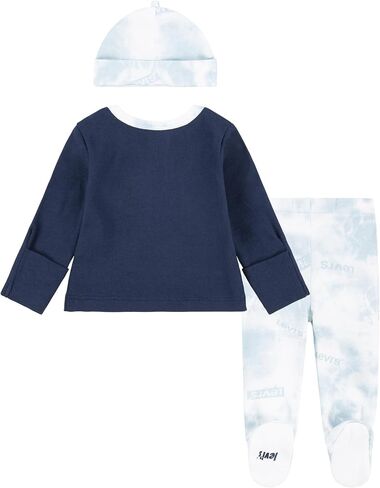 Levi's Unisex Baby Long Sleeve T-shirt, Footed Pants and Hat 3-piece Outfit Set in Saudi Arabia