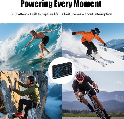 مجموعة شاحن بطارية لجهاز Insta360 X5، بطاريات قابلة لإعادة الشحن بقدرة 2800 مللي أمبير في الساعة مع علبة شحن سريعة مزدوجة 27 وات، محور شاحن ثنائي الاتجاه لملحقات Insta 360 X5 (شاحن + بطاريتين) in Kuwait