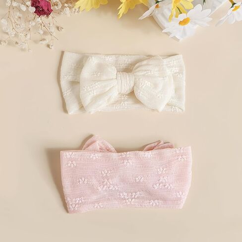 2PCS Double Layer Butterfly Headband - 6.5in Soft Elastic Band with in Saudi Arabia