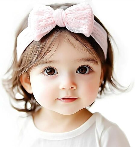 2PCS Double Layer Butterfly Headband - 6.5in Soft Elastic Band with in Saudi Arabia