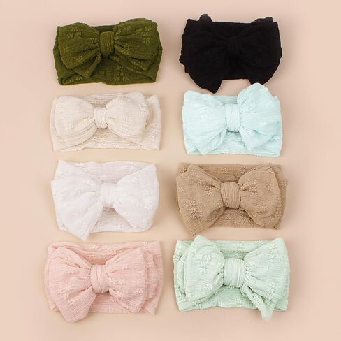 2PCS Double Layer Butterfly Headband - 6.5in Soft Elastic Band with in Saudi Arabia