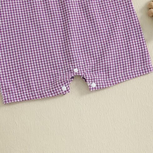 Newborn Baby Boy Football Outfit Embroidery Plaid Retro Romper Sleeveless One Piece Jumpsuit Smocked Shortall in Saudi Arabia