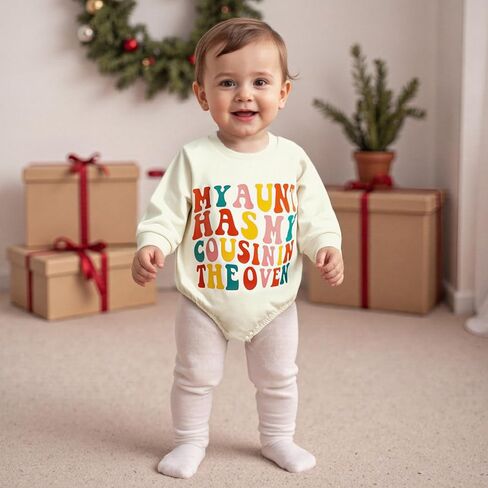 إعلان الطفل الزي الرضع حديثي الولادة كم طويل ابن عم كبير البلوز رومبير العمة الحمل تكشف وتتسابق in Kuwait