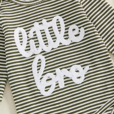 Baby Boys Outfits Little Brother Long Sleeves Bodysuit Romper and Solid Pants Fall Winter Clothes 0 3 6 9 M in Saudi Arabia