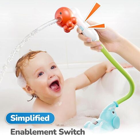 G-WACK Baby Bath Toys رشاش رأس الدش مع ميزان حرارة الماء للمواليد الجدد والأطفال الصغار والأطفال | إكسسوارات الطفل والأساسيات في حوض الاستحمام أو المغسلة | شامبو حمام شطف | USB قابلة للشحن-V2 in Kuwait