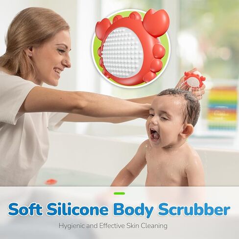 G-WACK Baby Bath Toys رشاش رأس الدش مع ميزان حرارة الماء للمواليد الجدد والأطفال الصغار والأطفال | إكسسوارات الطفل والأساسيات في حوض الاستحمام أو المغسلة | شامبو حمام شطف | USB قابلة للشحن-V2 in Kuwait