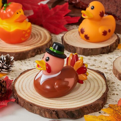 JOYIN 18PCS Thanksgiving Rubber Ducks for Boys Girls Kids & Toddlers, Thanksgiving Party Favor Gifts, Rubber Ducky Bath Toys, Kids Fun Bath Duck Toys in Saudi Arabia