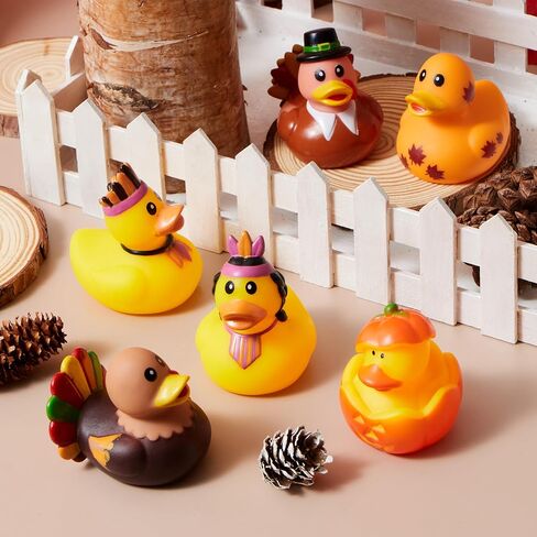 JOYIN 18PCS Thanksgiving Rubber Ducks for Boys Girls Kids & Toddlers, Thanksgiving Party Favor Gifts, Rubber Ducky Bath Toys, Kids Fun Bath Duck Toys in Saudi Arabia