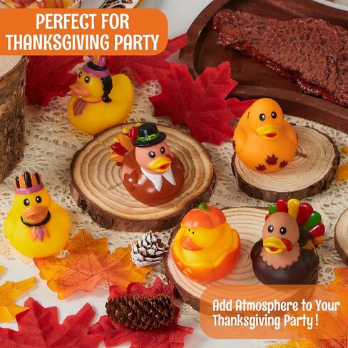 JOYIN 18PCS Thanksgiving Rubber Ducks for Boys Girls Kids & Toddlers, Thanksgiving Party Favor Gifts, Rubber Ducky Bath Toys, Kids Fun Bath Duck Toys in Saudi Arabia