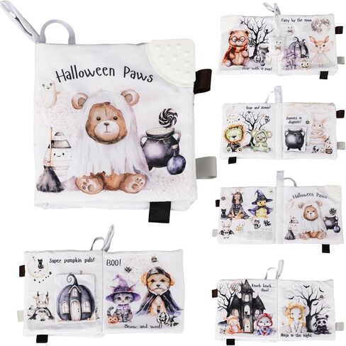 Ali+Oli Baby Cloth Book – Soft Sensory Crinkle Book for Infants 0-12 Months – Early Learning Touch & Feel Tummy Time Toy – Colorful taggies - Newborn Shower Gift - Farm Animals in Saudi Arabia