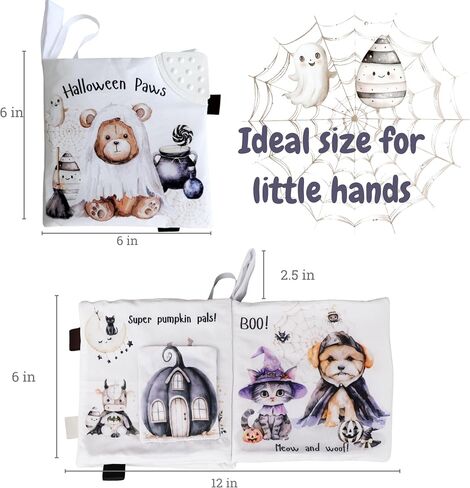Ali+Oli Baby Cloth Book – Soft Sensory Crinkle Book for Infants 0-12 Months – Early Learning Touch & Feel Tummy Time Toy – Colorful taggies - Newborn Shower Gift - Farm Animals in Saudi Arabia