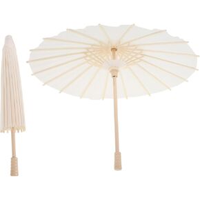 Luxshiny 2Pcs Decorative Blank Paper Umbrella for DIY Handcrafts Photography Diameter White Oiled Paper Parasol for Parties Festivals and Giving in Saudi Arabia