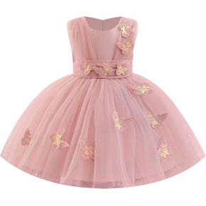 AWIBMK Kids Baby Girls Butterfly Princess Tulle Dress Flower Girl Wedding Party Pageant Evening Prom Birthday Dresses in Saudi Arabia