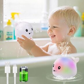 Light Up Bath Toy Sprinkler for Babies, Rechargeable Bathtub Pool Water Toys Baby Gifts for Toddlers, Shower Essentials (Frog) in Saudi Arabia